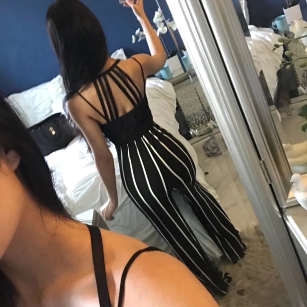 Striped wrap knot jumpsuit romper playsuit flare